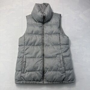 Old Navy Women's Gray Quilted Puffer Vest Fleece Lined Medium